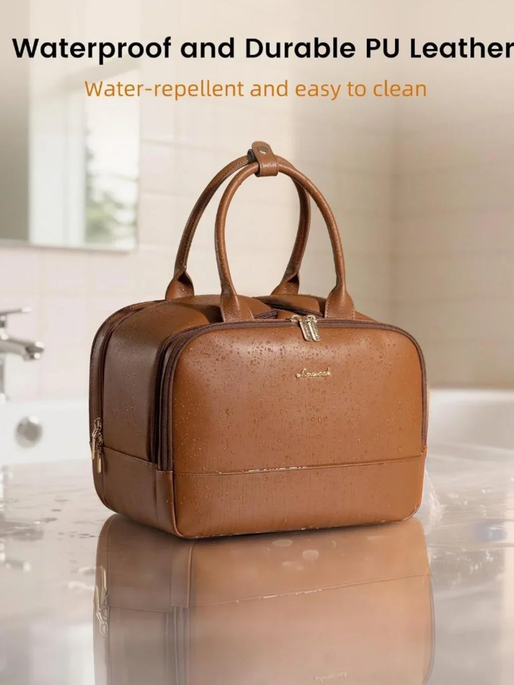 Stylish Waterproof Travel Toiletry Bag for Women - Large Makeup Organizer
